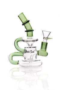 Black Leaf Recycler Dab Rig oil water pipe with banger green