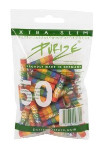 Purize XTRA Slim 50 pieces activated carbon filters Ø 5.9mm rainbow