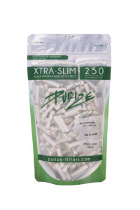 Purize XTRA Slim 250 Stück Aktivkohlefilter Ø 5,9mm weiß