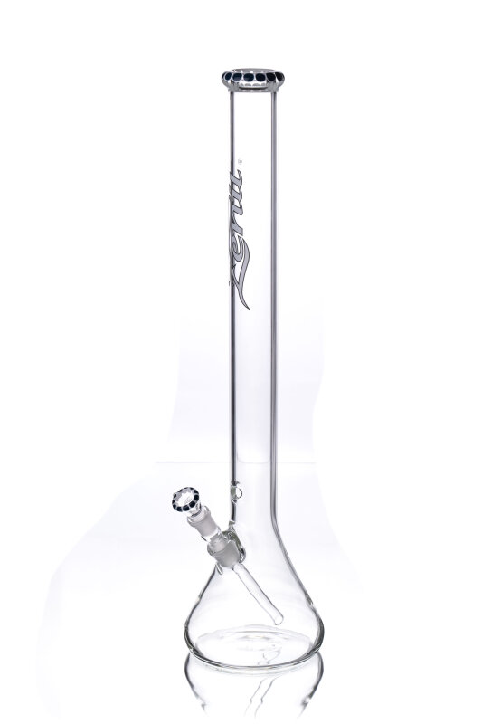 Zenit Bong Beaker Rasta 5mm mit Kickloch, Hut Rasta 18,8, Höhe 60cm, rot/grün