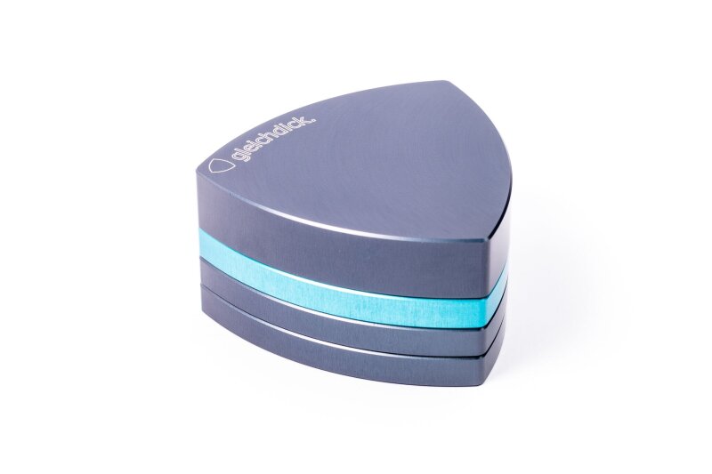 Gleichdick Alu Grinder 4-teilig Stahlblau/Türkis
