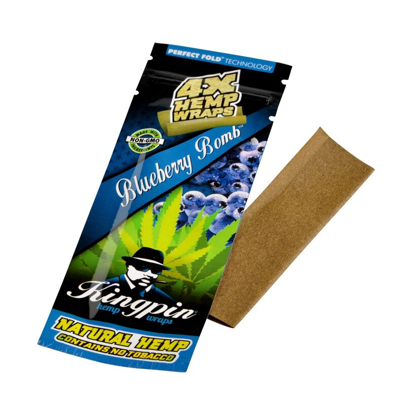 Kingpin HEMP WRAPS Blue 4 pieces